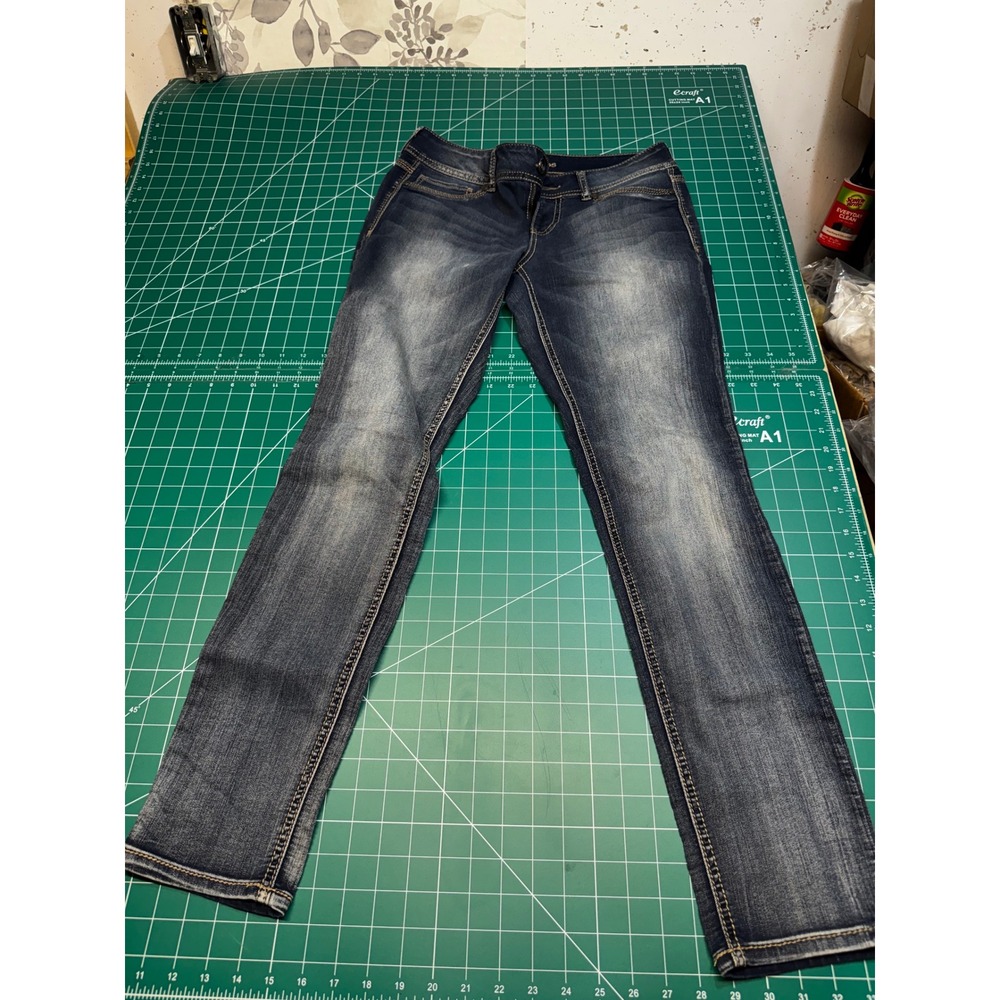 Maurices M-Flex Skinny Jeans Womens M-R Dark Wash Stretch Denim Mid Rise Regular